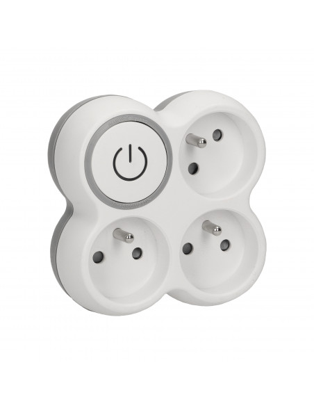 Rozgałęźnik, 3 gniazda 2P+Z z podświetlanym wyłącznikiem ON/OFF