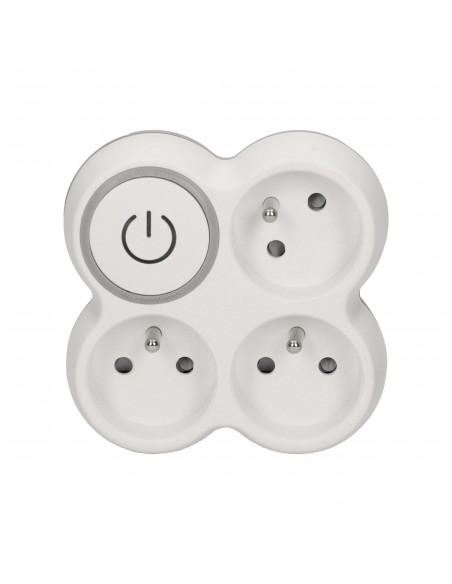 Rozgałęźnik, 3 gniazda 2P+Z z podświetlanym wyłącznikiem ON/OFF