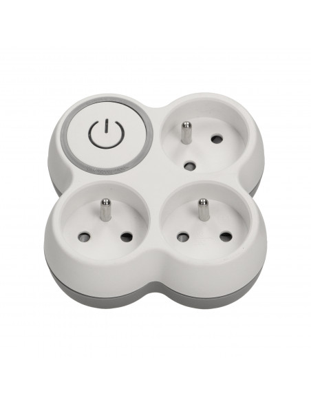 Rozgałęźnik, 3 gniazda 2P+Z z podświetlanym wyłącznikiem ON/OFF