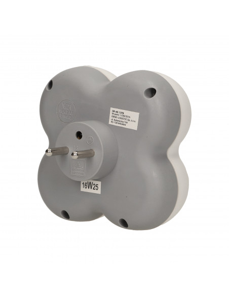 Rozgałęźnik, 3 gniazda 2P+Z z podświetlanym wyłącznikiem ON/OFF