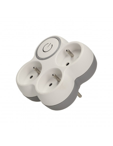 Rozgałęźnik, 3 gniazda 2P+Z z podświetlanym wyłącznikiem ON/OFF