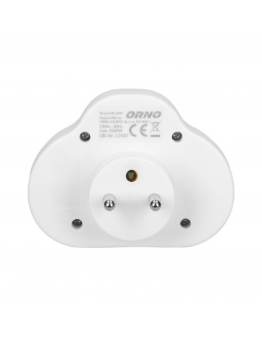 Rozgałęźnik 2x2P+Z z włącznikiem, biały