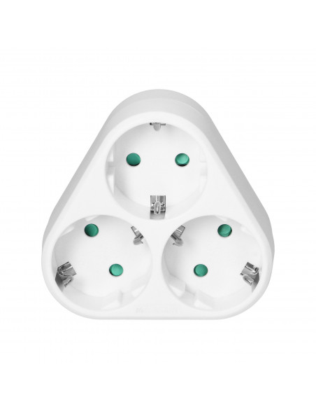 Rozgałęźnik trójkątny 3x2P+Z (Schuko), biały