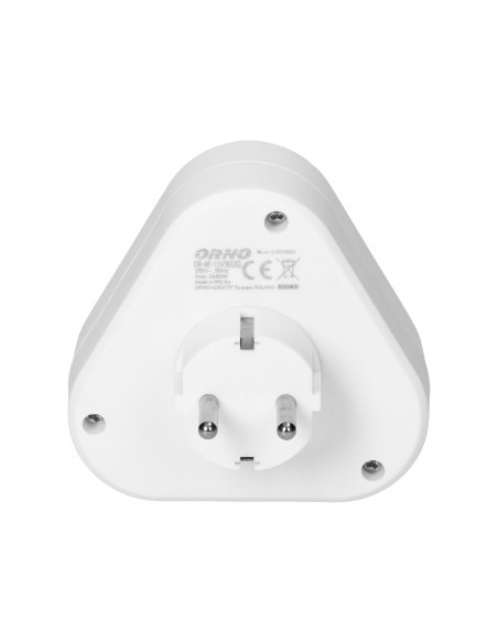 Rozgałęźnik trójkątny 3x2P+Z (Schuko), biały