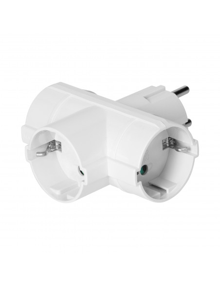 Rozgałęźnik 3x2P+Z (Schuko), biały