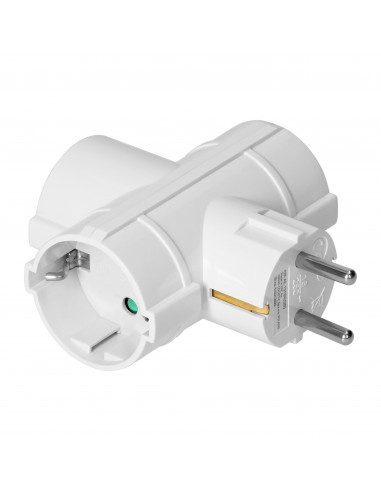 Rozgałęźnik 3x2P+Z (Schuko), biały