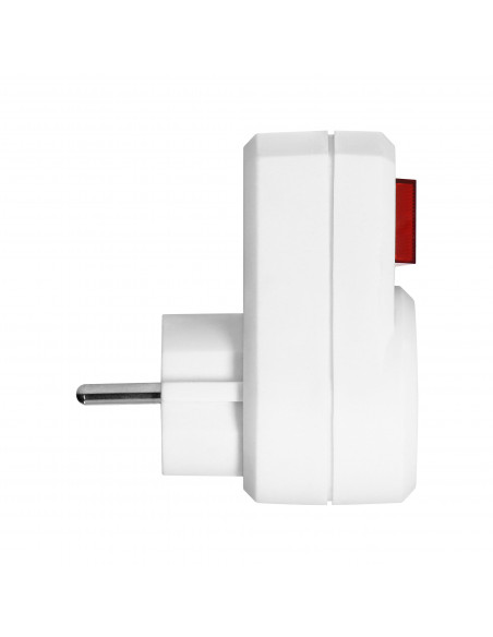 Adapter 1x2P+Z (Schuko) z włącznikiem, biały