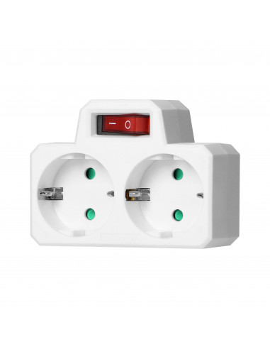Rozgałęźnik 2x2P+Z (Schuko) z...