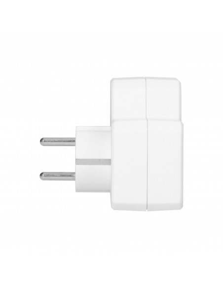 Rozgałęźnik 1x2P+Z (Schuko), 2x2P/II z włącznikiem, biały
