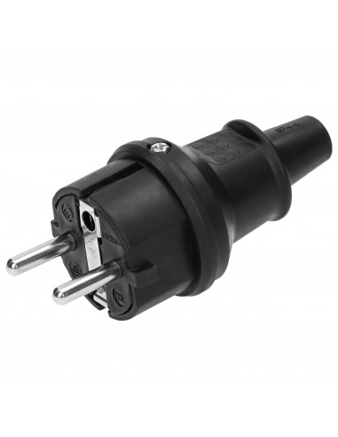 Wtyczka Uni-Schuko mini, IP44, czarna...