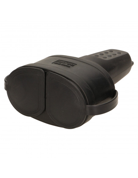 Hermetyczne, podwójne gniazdo gumowe 2P+Z, IP44, wersja schuko