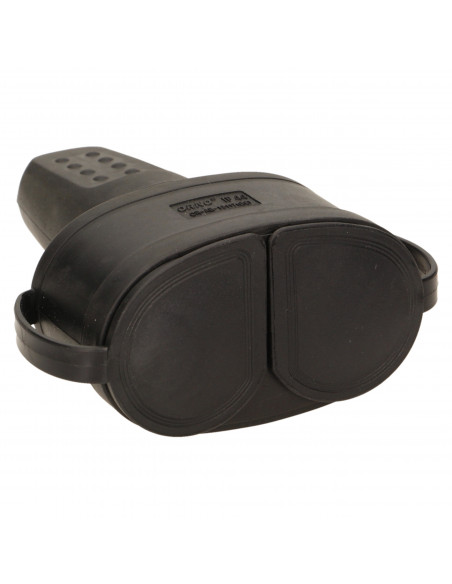 Hermetyczne, podwójne gniazdo gumowe 2P+Z, IP44, wersja schuko