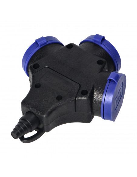 Rozgałęźnik bryzgoszczelny i odporny na uderzenia, IP44, 3x2P+Z, 16A, 230V AC