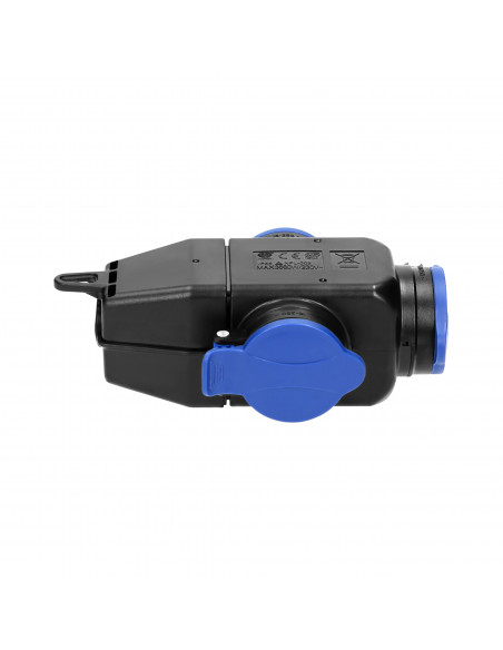 Rozgałęźnik bryzgoszczelny i odporny na uderzenia, IP44, 3 gniazda 2P+Z, 16A, 230V AC