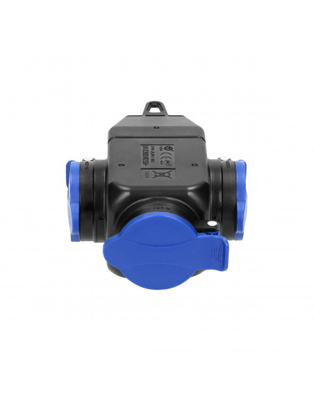 Rozgałęźnik bryzgoszczelny i odporny na uderzenia, IP44, 3 gniazda 2P+Z, 16A, 230V AC