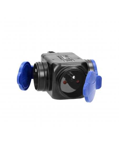 Rozgałęźnik bryzgoszczelny i odporny na uderzenia, IP44, 3 gniazda 2P+Z, 16A, 230V AC