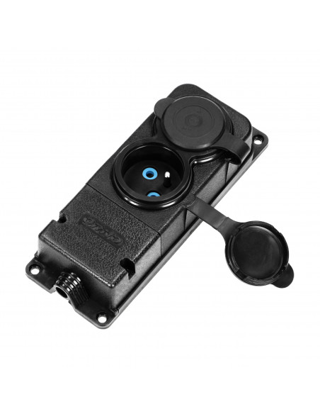 Rozgałęźnik bryzgoszczelny i odporny na uderzenia, IP44, 2 gniazda 2P+Z, 16A, 230V AC, gumowy, uniepalniony