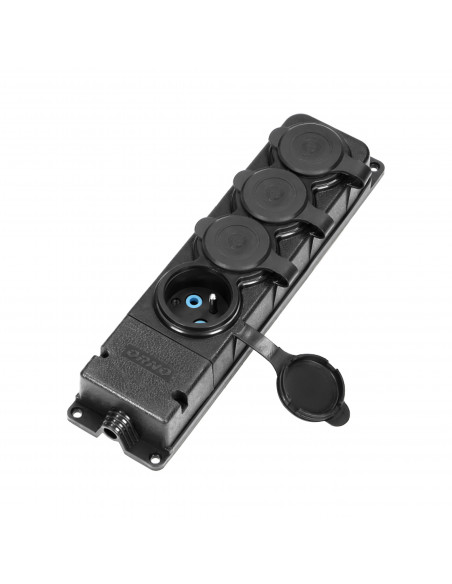 Rozgałęźnik bryzgoszczelny i odporny na uderzenia, IP44, 4 gniazda 2P+Z, 16A, 230V AC, gumowy, uniepalniony