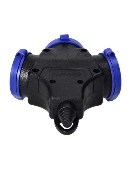 Rozgałęźnik bryzgoszczelny i odporny na uderzenia, IP44, 3x2P+Z Schuko, 16A, 230V AC