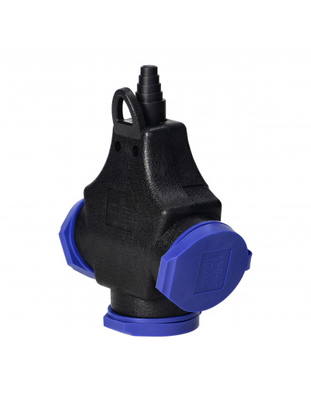 Rozgałęźnik bryzgoszczelny i odporny na uderzenia, IP44, 3x2P+Z Schuko, 16A, 230V AC