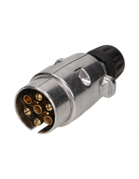 Wtyczka przyczepy, aluminiowa 7 pinów, 12/24V