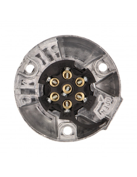 Gniazdo przyczepy, aluminiowe 7 pinów, 12/24V