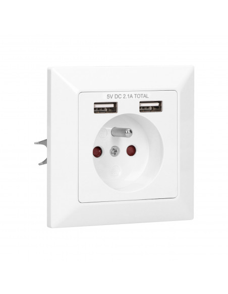 Gniazdo pojedyncze 2P+Z, USBx2
