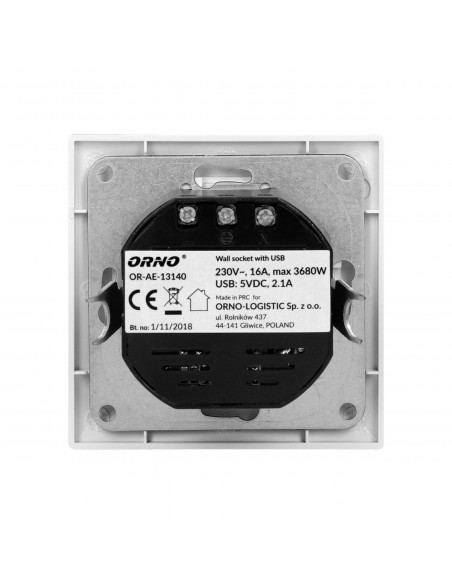 Gniazdo pojedyncze 2P+Z, USBx2