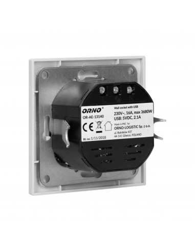 Gniazdo pojedyncze 2P+Z, USBx2