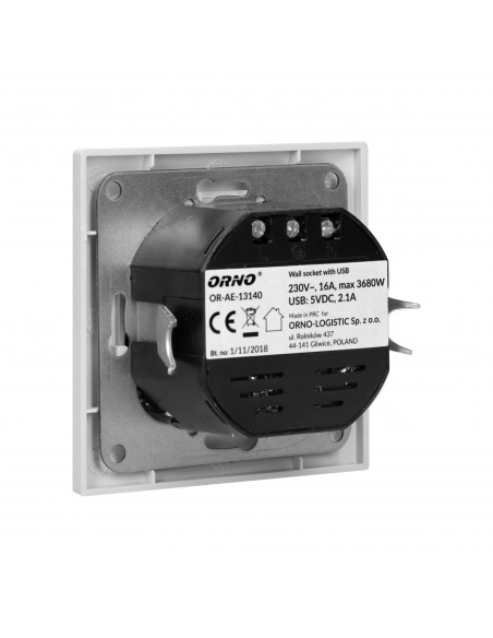 Gniazdo pojedyncze 2P+Z, USBx2