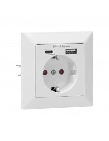 Gniazdo pojedyncze 2P+Z (Schuko),...