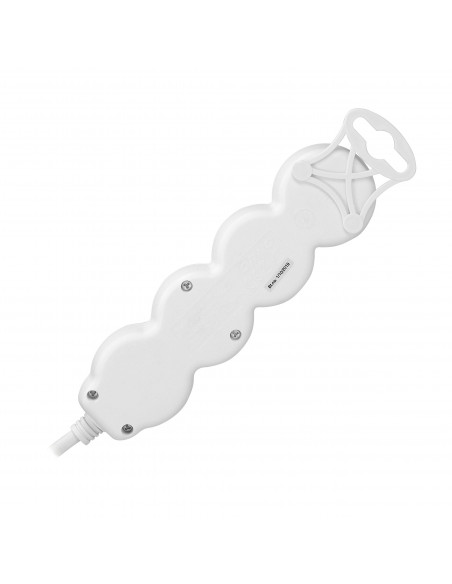 Przedłużacz 3-krotny 2P+Z z wyłącznikiem, 1,5m H05VV-F 3x1,0mm², Imax 10A, biały