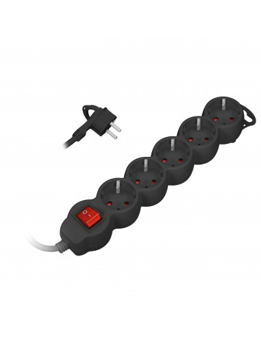 Przedłużacz 5-krotny 2P+Z (Schuko), z...