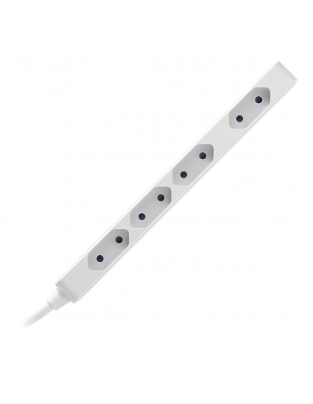 Przedłużacz 4 gniazda 2P/II, płaska wtyczka, przewód 2x0,75mm2 - 1,4m