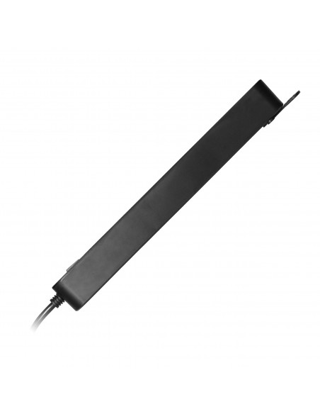 Przedłużacz 6-krotny 2P+Z, z wyłącznikiem, 3m H05VV-F 3x1,0mm2, Imax 10A, płaska wtyczka, czarny