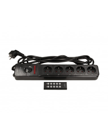 Przedłużacz 5 gniazd 2P+Z, sterowany...