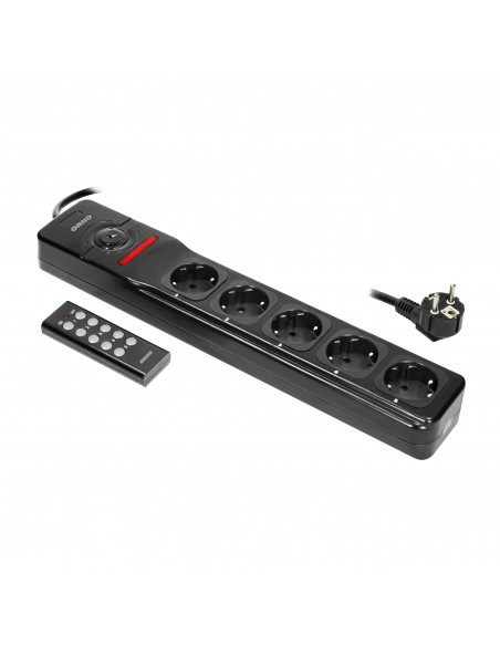 Przedłużacz 5 gniazd 2P+Z, sterowany bezprzewodowo, kabel 3x1,5mm², długość 3m, wersja schuko