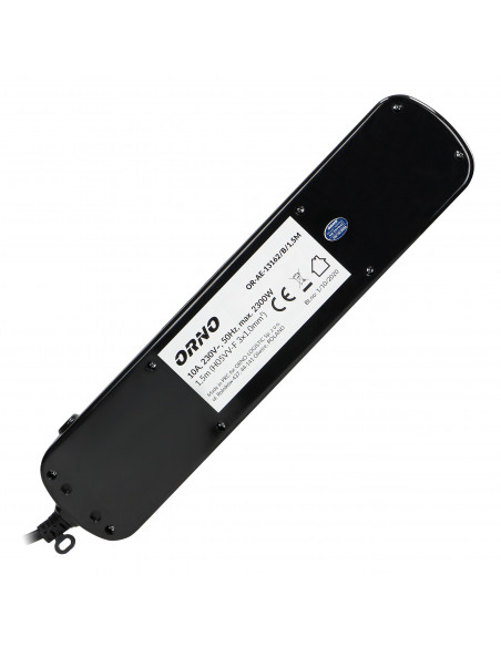  Listwa zasilająca "Multiswitch", 6 gniazd 2P+Z, kabel 3x1,0mm², długość 1,5m. Wyłącznik termiczny. 10A/230 VAC,...