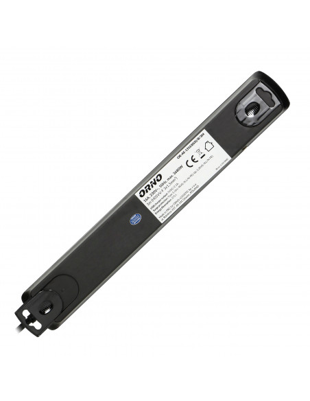  Listwa przeciwprzepięciowa, 6 gniazd 2P+Z (Schuko), kabel 3x1,0mm², długość 3m, czarna, 10A/230 VAC, z ochronnikiem...