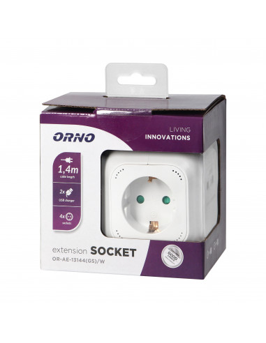 Przedłużacz 4 krotny 2P+Z (Schuko),...