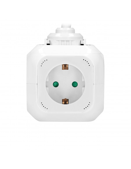 Przedłużacz 4 krotny 2P+Z (Schuko), ładowarka 2xUSB, 1,4m H05VV-F 3x1,5mm2, biały