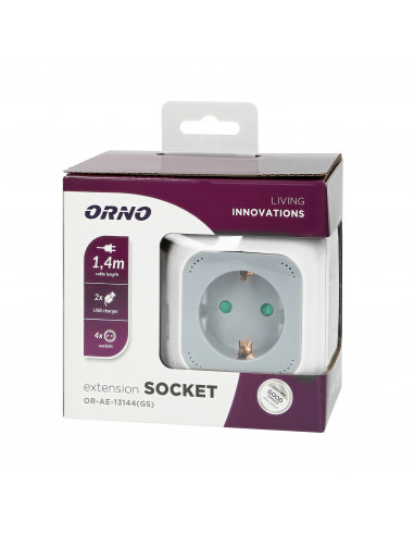 Przedłużacz 4 krotny 2P+Z (schuko),...