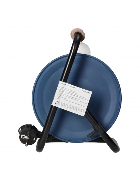 Przedłużacz bębnowy MINI, 4 gniazda 2P+Z, metalowy stojak, polwinit H05VV-F 3x1mm² , długość 15m, szary