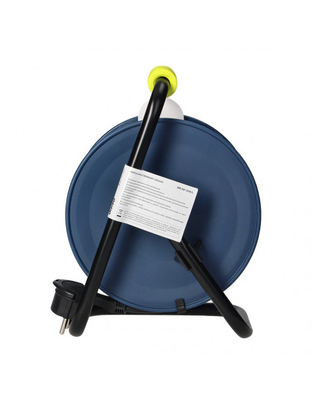 Przedłużacz bębnowy MINI, 4 gniazda 2P+Z, metalowy stojak, polwinit H05VV-F 3x1mm² , długość 15m, limonkowy