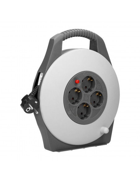 Przedłużacz bębnowy, 4 gniazda 2P+Z (schuko), kabel PVC H05VV-F 3x1mm² , długość 10m