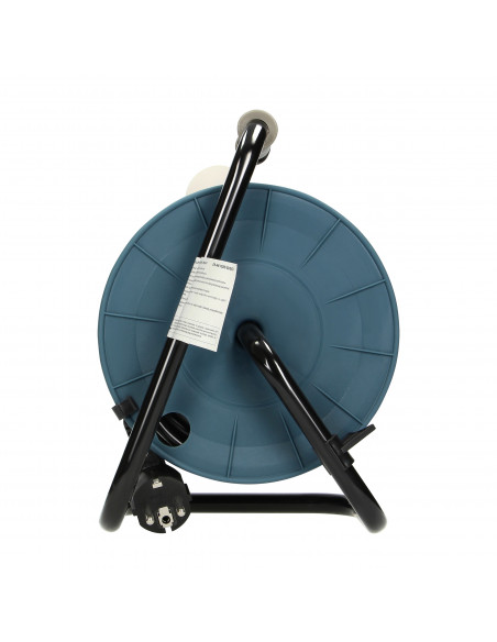  Przedłużacz bębnowy MINI, 4 gniazda 2P+Z, metalowy stojak, polwinit H05VV-F 3x1mm² , długość15m, szary, wersja...