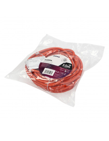 Przedłużacz ogrodowy jednogniazdowy PVC 2x1mm2, długość 10m