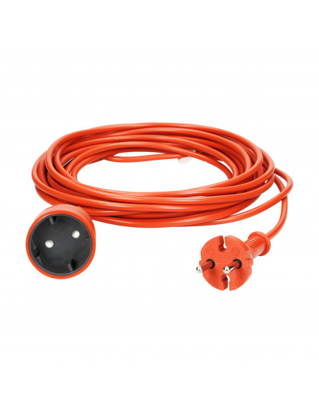 Przedłużacz ogrodowy pomarańczowy zalewany, 1x2P+Z 10m, OMY 2x1mm², 230VAC/10A
