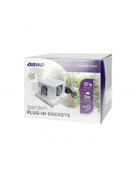 Gniazdo ogrodowe SŁUPEK, kabel gumowy H07RN-F4x2P+Z, 3x1,5mm², 3m