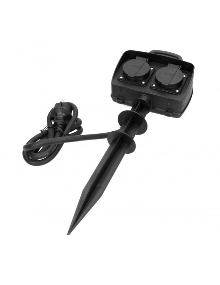 Gniazdo ogrodowe 2x2P+Z (schuko), IP44, 1,5m H07RN-F 3x1,5mm²